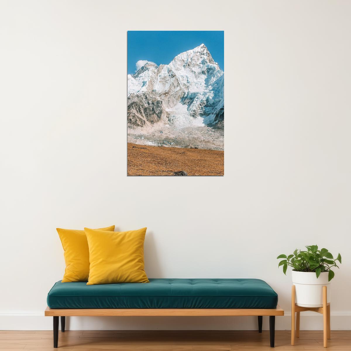 Mount Everest And Nuptse Landscape Poster Wall Art Print Home Wall Decor - xonomax
