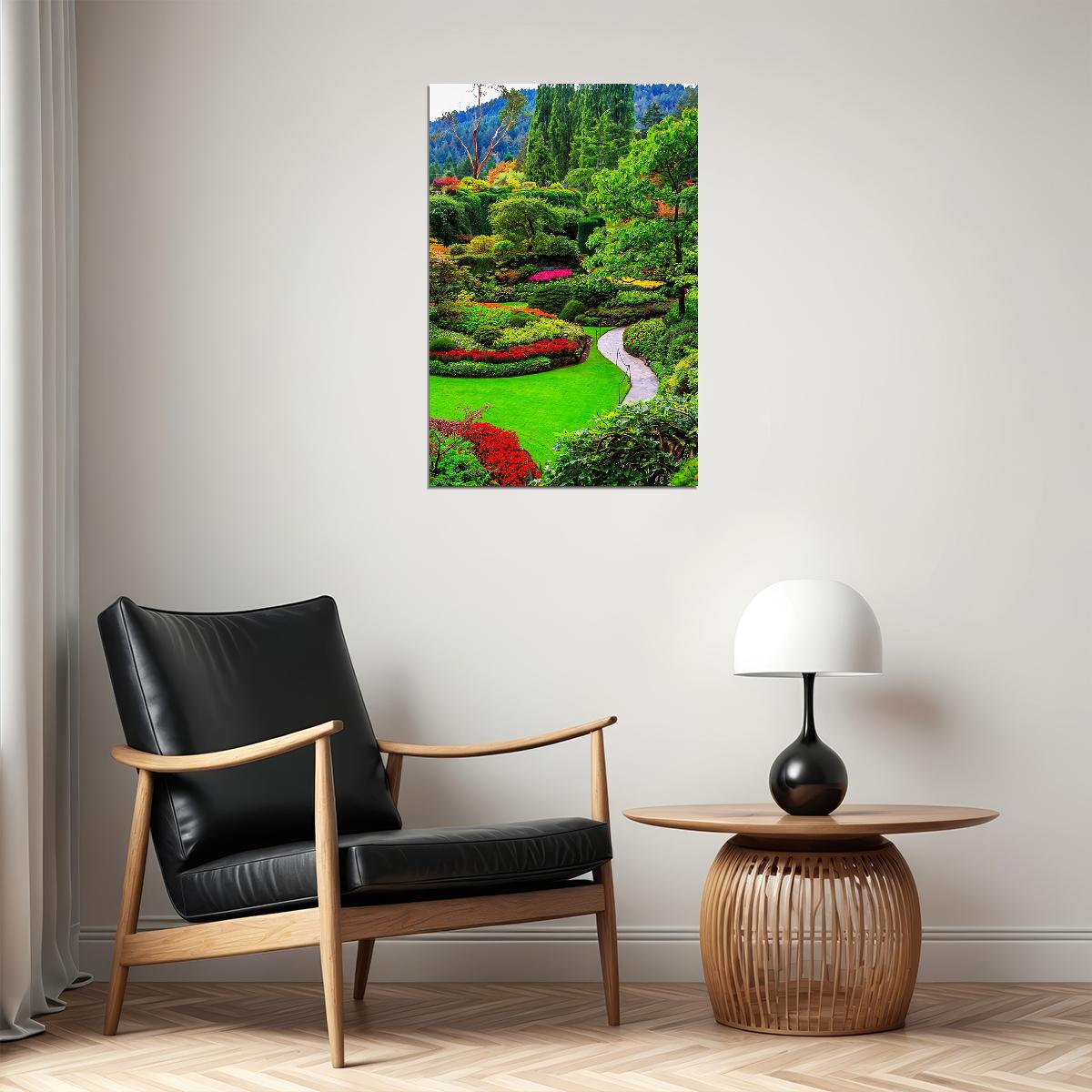 Sunken Gardens At Butchart Gardens Victoria Poster Wall Art Print Home Wall Decor - xonomax