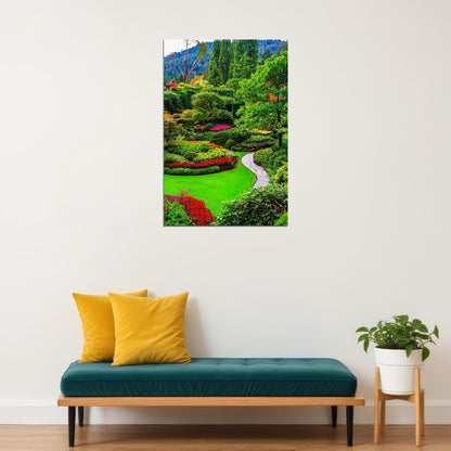 Sunken Gardens At Butchart Gardens Victoria Poster Wall Art Print Home Wall Decor - xonomax