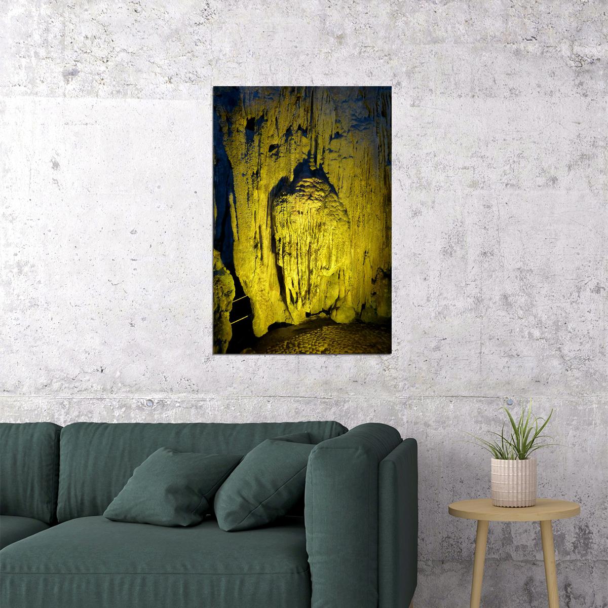 Stalagmites And Stalactites Monello Grotto Poster Wall Art Print Home Wall Decor - xonomax