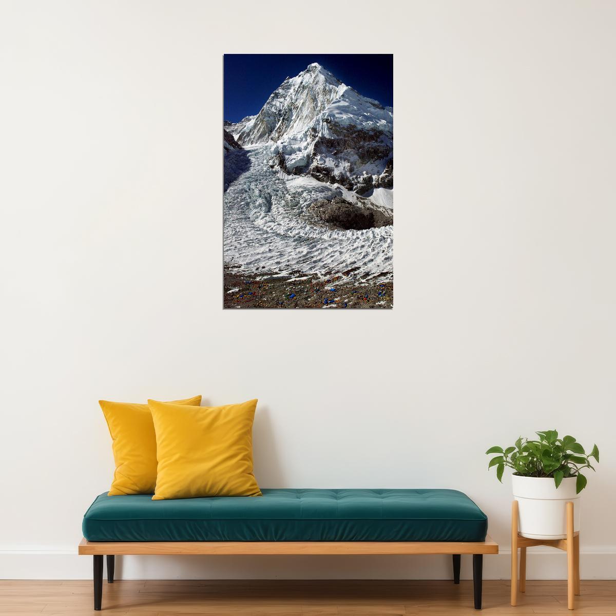 Snow At Mountain Everest Landscape Nature Poster Wall Art Print Home Wall Decor - xonomax