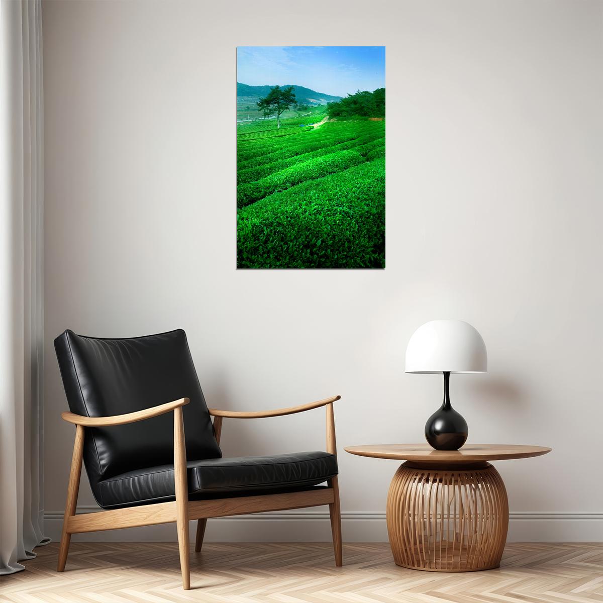Green Tea Field And Mount Fuji Nature Poster Wall Art Print Home Wall Decor - xonomax