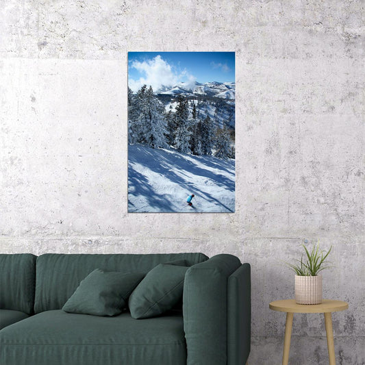 Town Of Sun Valley Under Slopes Picture Poster Wall Art Print Home Wall Decor - xonomax