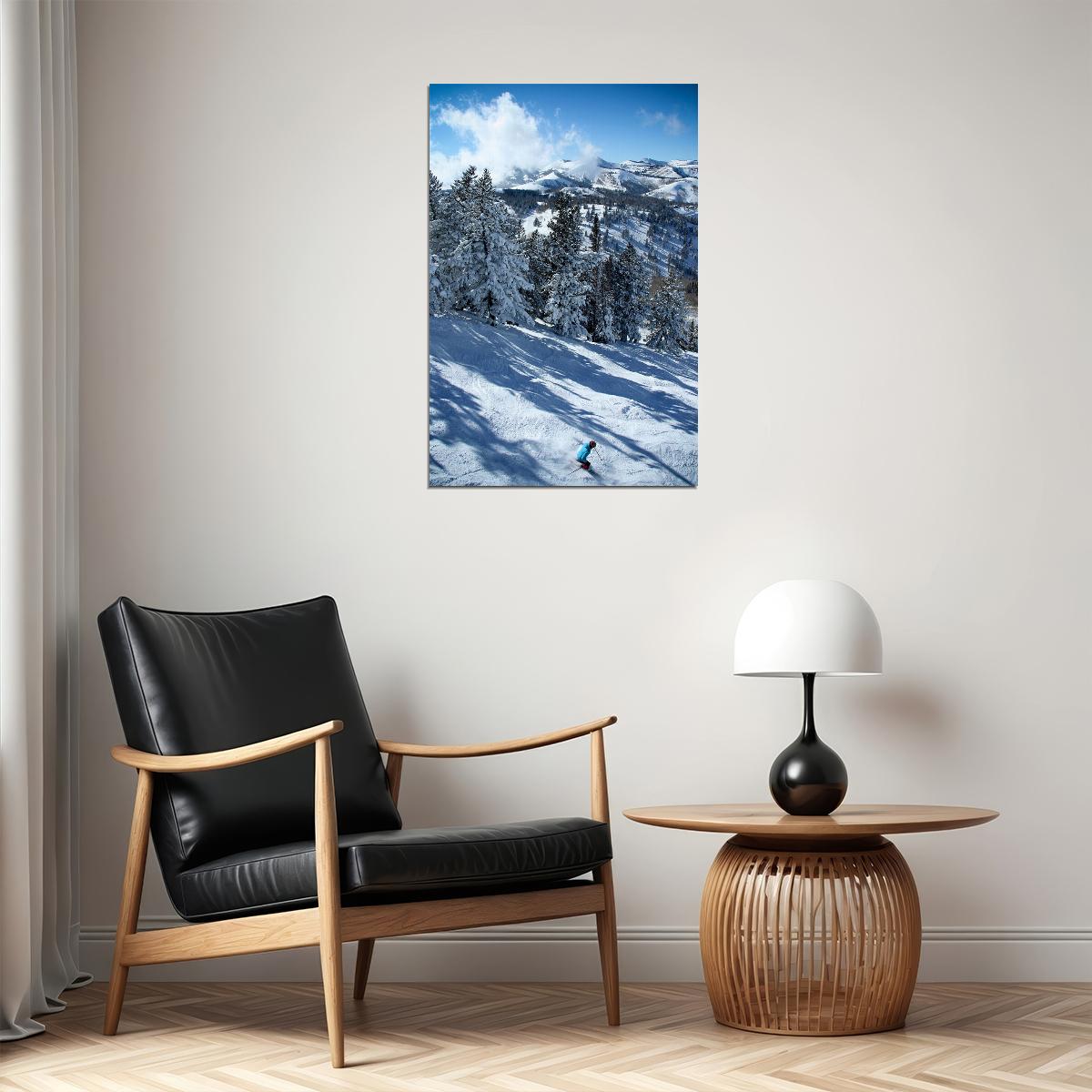 Town Of Sun Valley Under Slopes Picture Poster Wall Art Print Home Wall Decor - xonomax