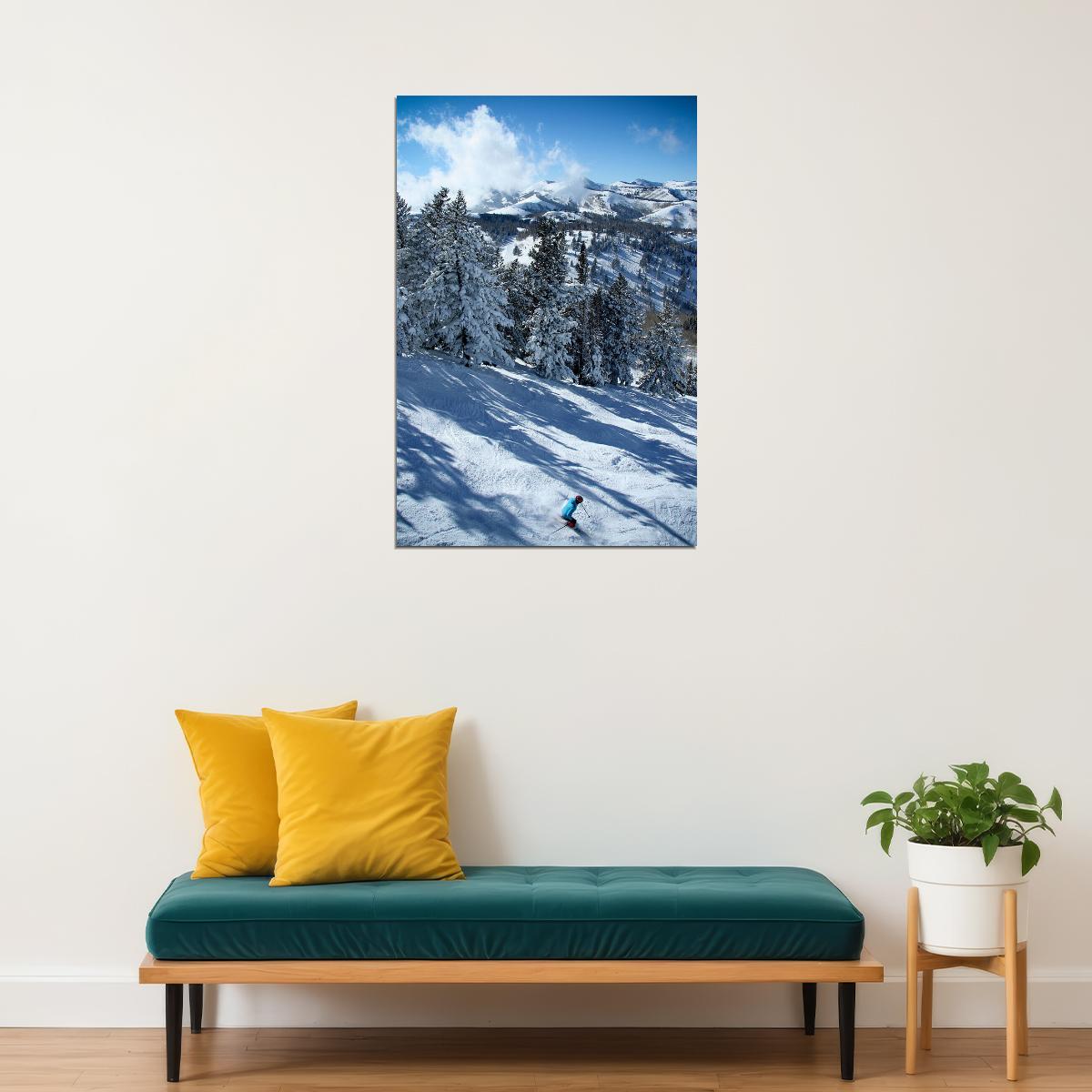 Town Of Sun Valley Under Slopes Picture Poster Wall Art Print Home Wall Decor - xonomax