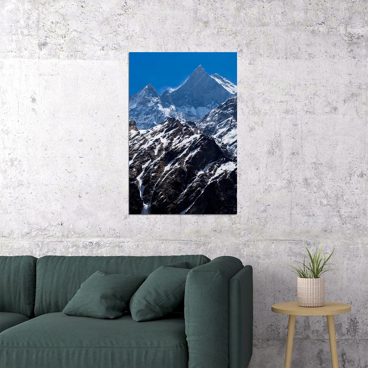 Machapuchare Mountain Nepal Poster Wall Art Print Home Wall Decor - xonomax