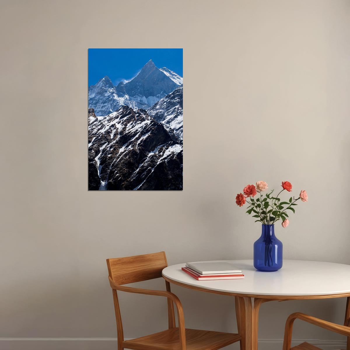 Machapuchare Mountain Nepal Poster Wall Art Print Home Wall Decor - xonomax