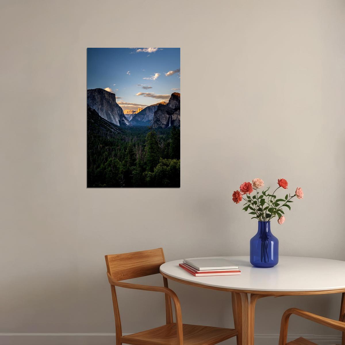 Yosemite Valley National Park In Evening Light Poster Wall Art Print Home Wall Decor - xonomax