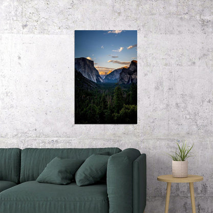 Yosemite Valley National Park In Evening Light Poster Wall Art Print Home Wall Decor - xonomax