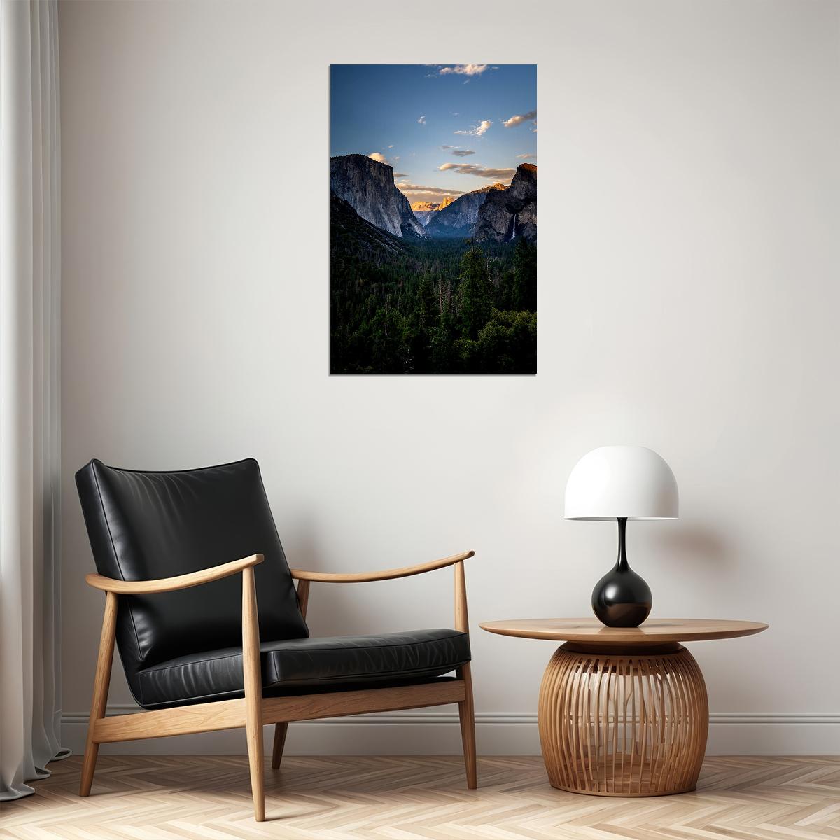 Yosemite Valley National Park In Evening Light Poster Wall Art Print Home Wall Decor - xonomax