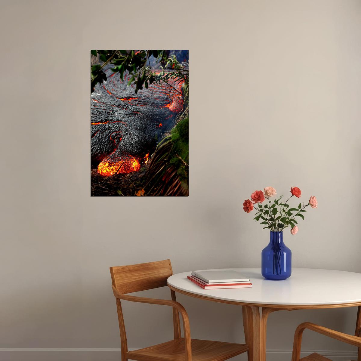 Glowing Lava In A Sicilian Valley Picture Poster Wall Art Print Home Wall Decor - xonomax