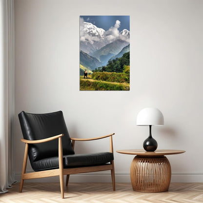 Summer Green Valley In The Himalayas Nature Poster Wall Art Print Home Wall Decor - xonomax