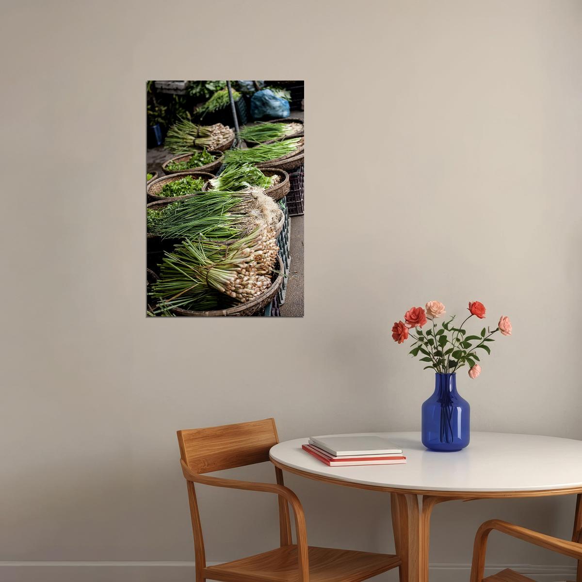 Basket Of Herbs And Salad Produce In Kitchen Garden Poster Wall Art Print Home Wall Decor - xonomax