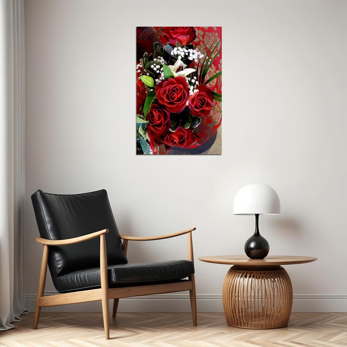 Rose Colorful Flowering Plant Drawing Picture Poster Wall Art Print Home Wall Decor - xonomax