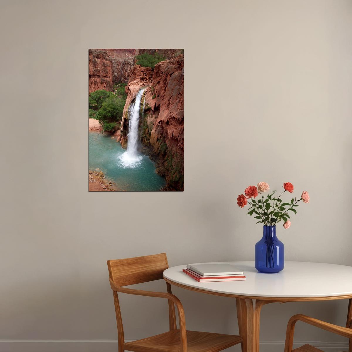 Havasu Falls In Arizona Landscape Poster Wall Art Print Home Wall Decor - xonomax