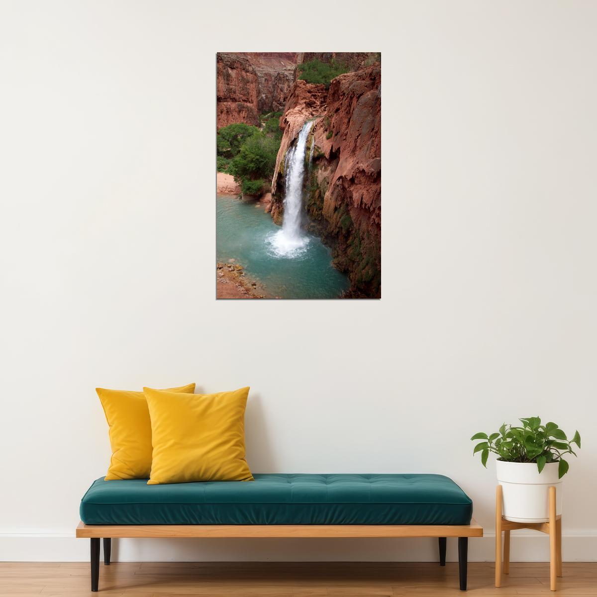Havasu Falls In Arizona Landscape Poster Wall Art Print Home Wall Decor - xonomax