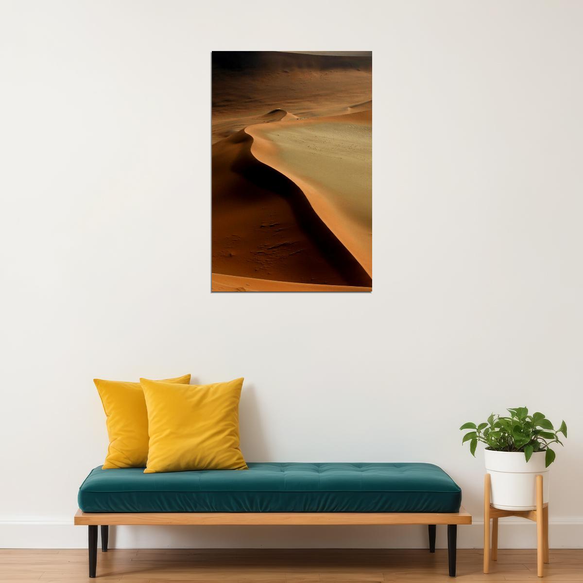Deserted Field Desert Hill Dunes In Namibia Poster Wall Art Print Home Wall Decor - xonomax