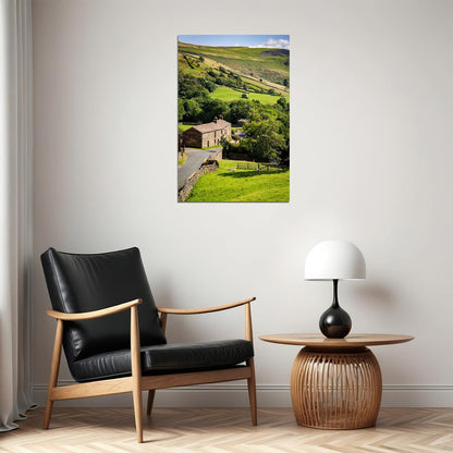 Rolling Yorkshire Farmland Farming Poster Wall Art Print Home Wall Decor - xonomax
