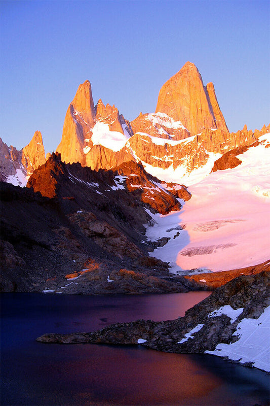 Alpenglow On Mount Fitz Roy Mountains Landscape Poster Wall Art Print Home Wall Decor - xonomax