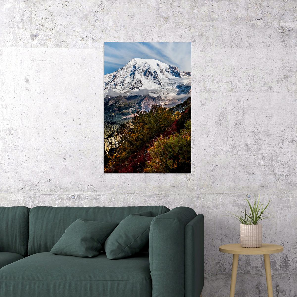 Mount Rainier Landscape Nature Poster Wall Art Print Home Wall Decor - xonomax