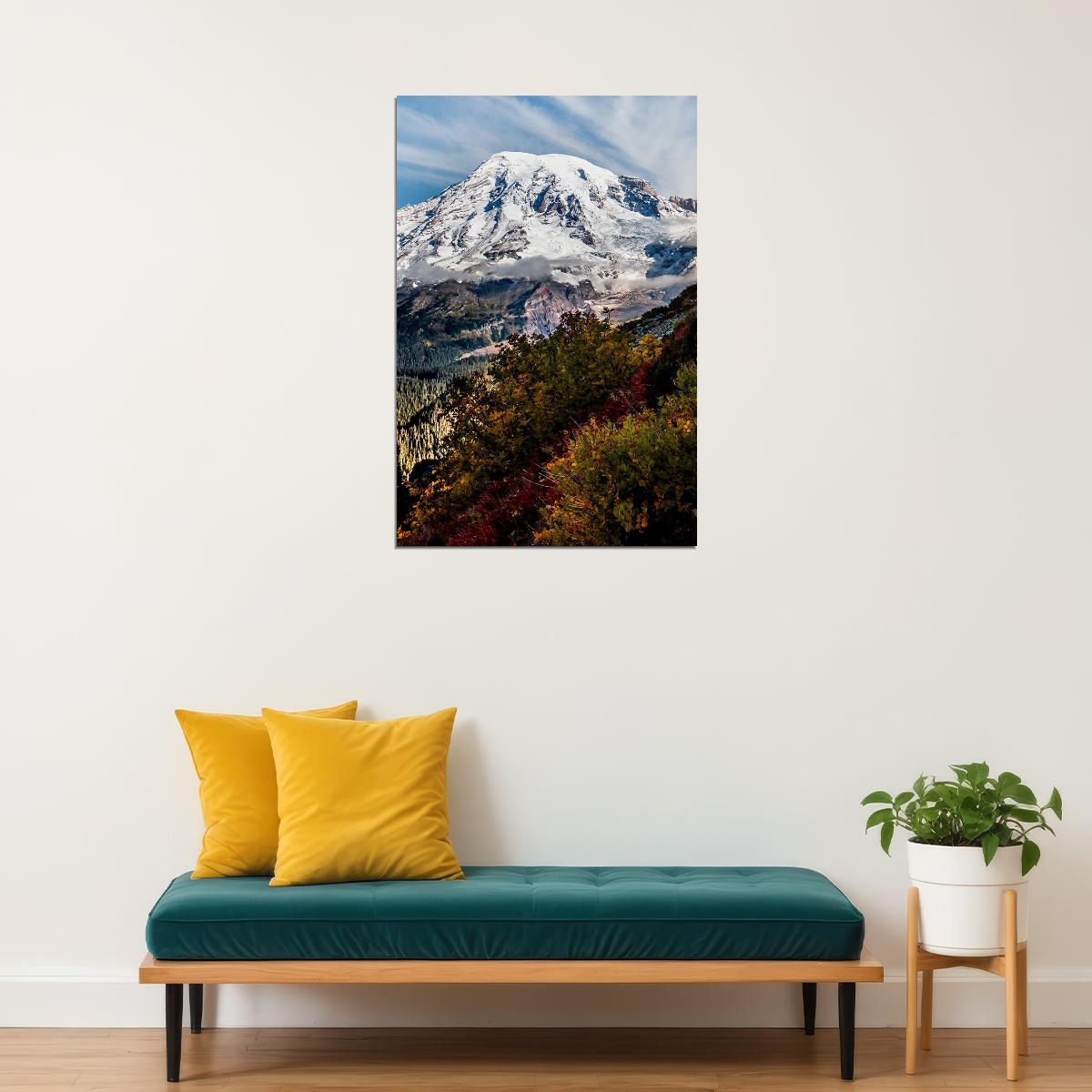 Mount Rainier Landscape Nature Poster Wall Art Print Home Wall Decor - xonomax