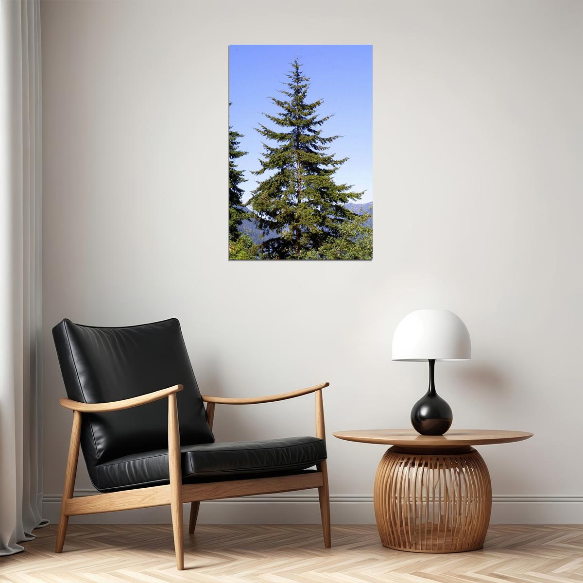 Green Leaves Douglas Fir Tree Nature Poster Wall Art Print Home Wall Decor - xonomax