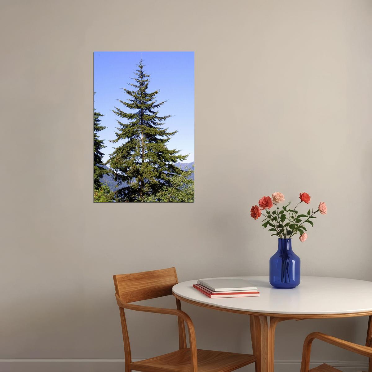 Green Leaves Douglas Fir Tree Nature Poster Wall Art Print Home Wall Decor - xonomax