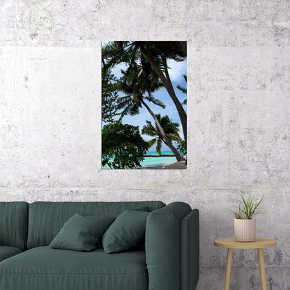 Palm Tree On Maldives Nature Trees Poster Wall Art Print Home Wall Decor - xonomax
