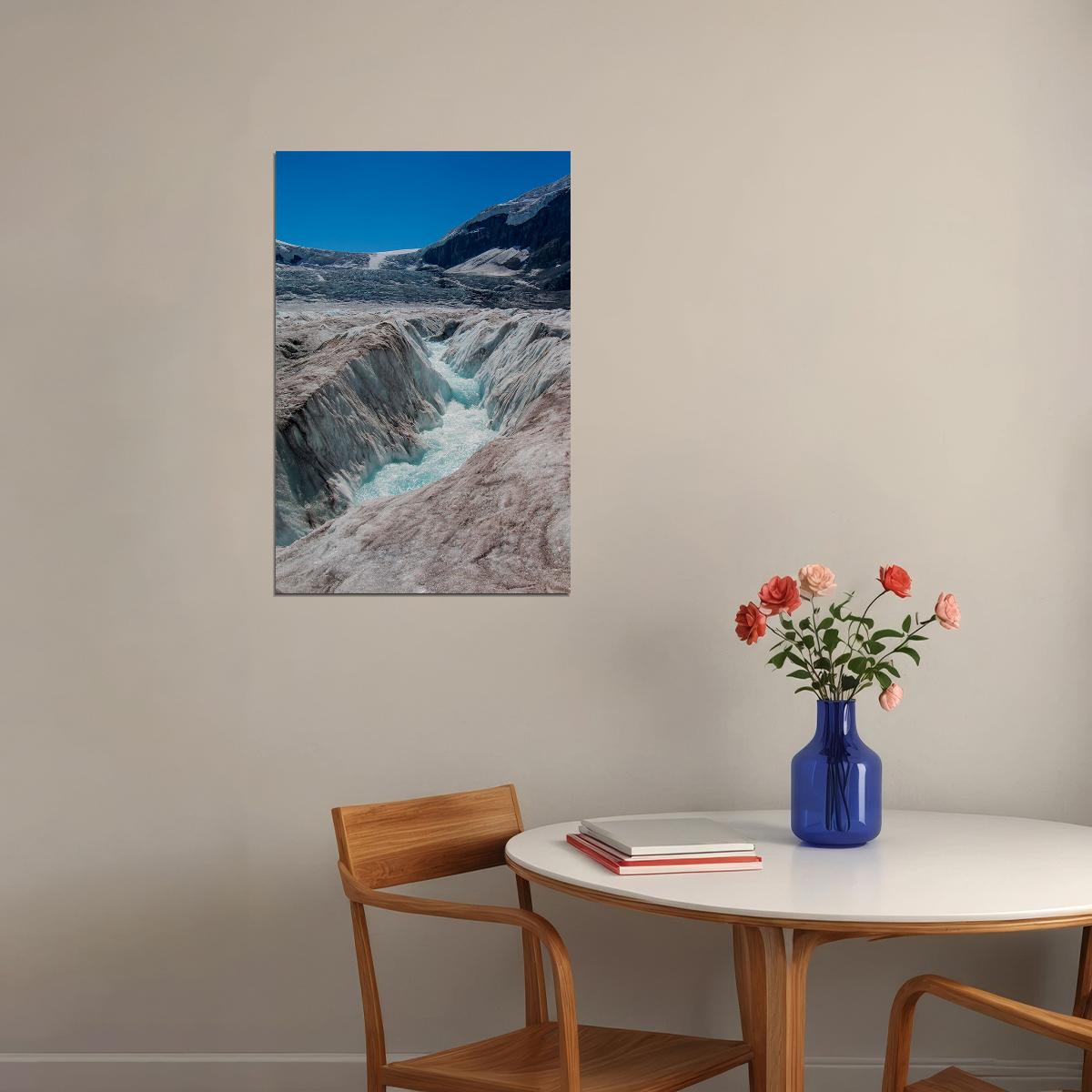 Alberta's Athabasca Glacier Landscape Mountains Poster Wall Art Print Home Wall Decor - xonomax