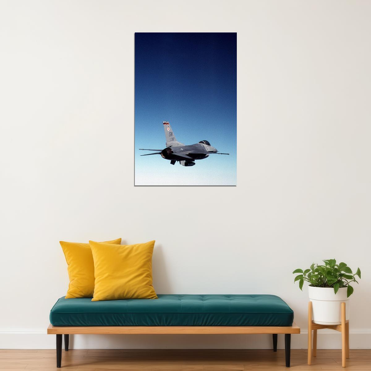 Fighter Pilot Flies An F-16 Falcon Aircraft Poster Wall Art Print Home Wall Decor - xonomax