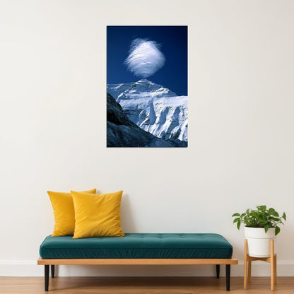 Lenticular Cloud Over Mount Everest Landscape Poster Wall Art Print Home Wall Decor - xonomax