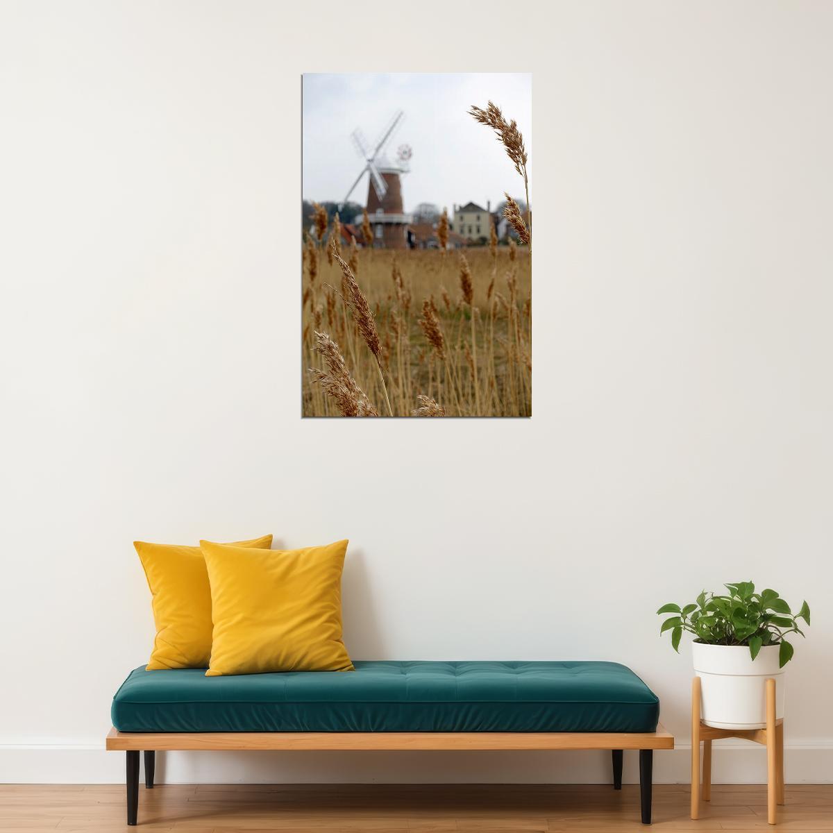 Wheat Grasses Await Approaching Combine At Harvest Poster Wall Art Print Home Wall Decor - xonomax