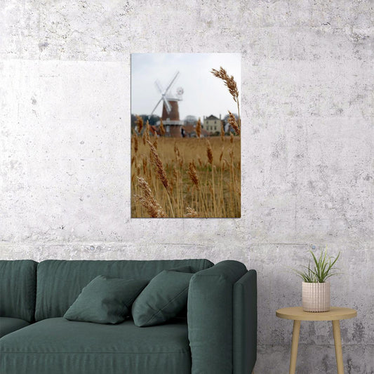 Wheat Grasses Await Approaching Combine At Harvest Poster Wall Art Print Home Wall Decor - xonomax