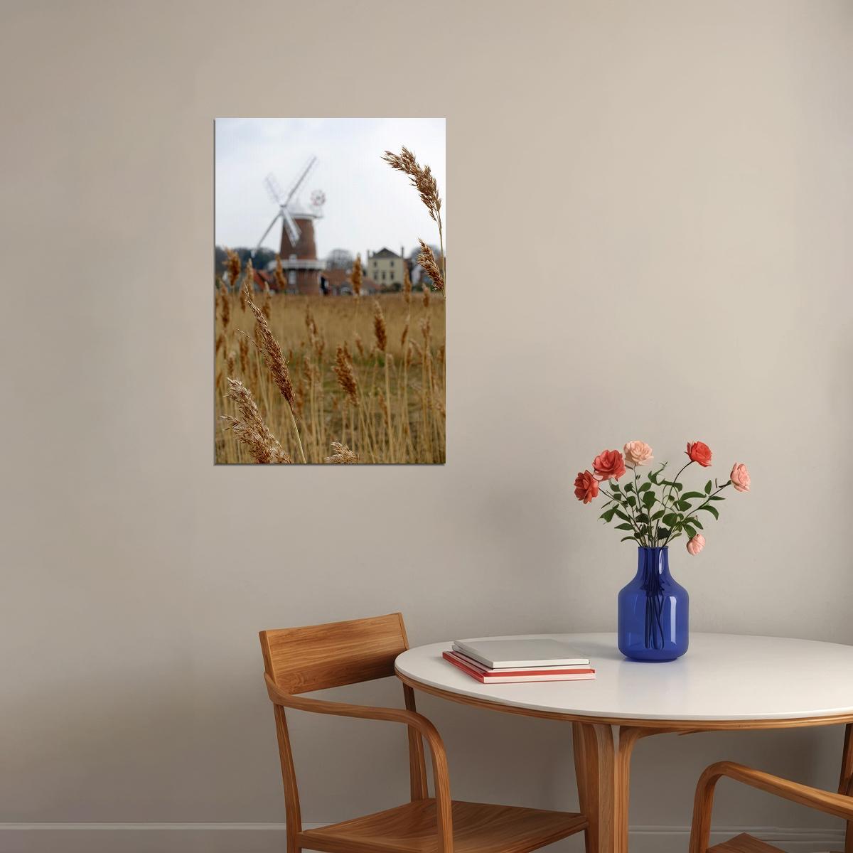 Wheat Grasses Await Approaching Combine At Harvest Poster Wall Art Print Home Wall Decor - xonomax