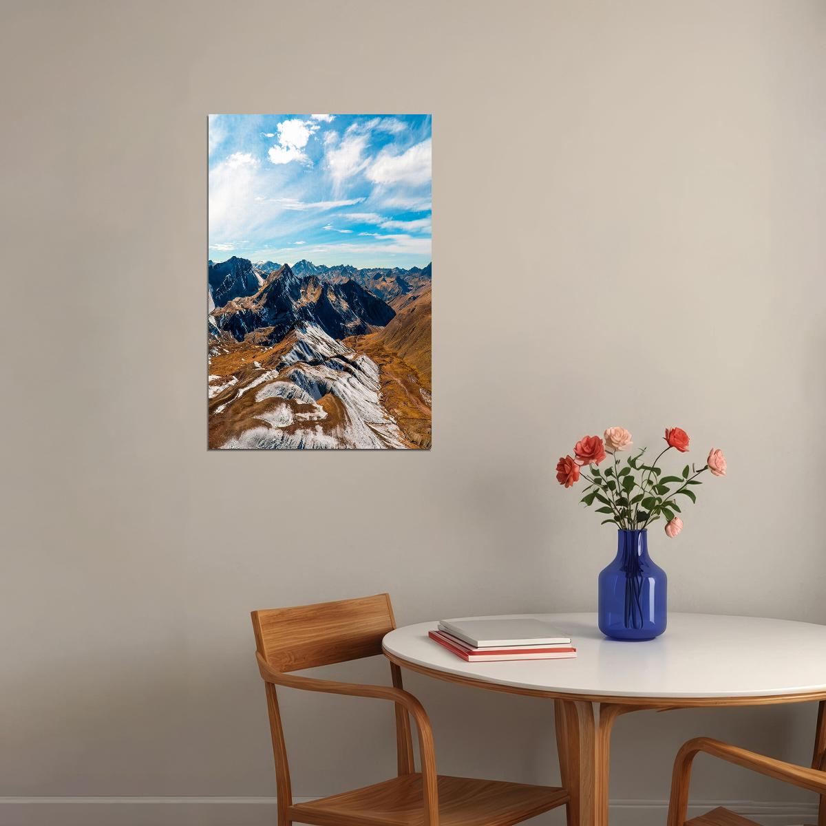 Snow Covered Andes Mountains Landscape Photo Poster Wall Art Print Home Wall Decor - xonomax