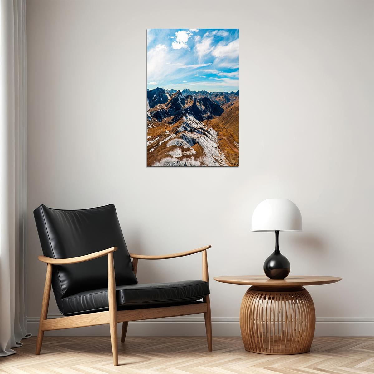 Snow Covered Andes Mountains Landscape Photo Poster Wall Art Print Home Wall Decor - xonomax