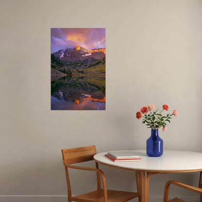 Maroon Bells Wilderness In Autumn Landscape Poster Wall Art Print Home Wall Decor - xonomax