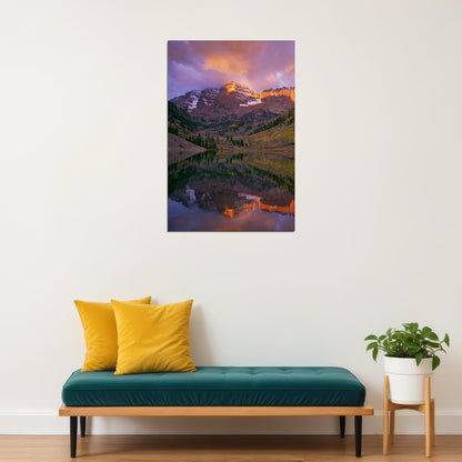 Maroon Bells Wilderness In Autumn Landscape Poster Wall Art Print Home Wall Decor - xonomax