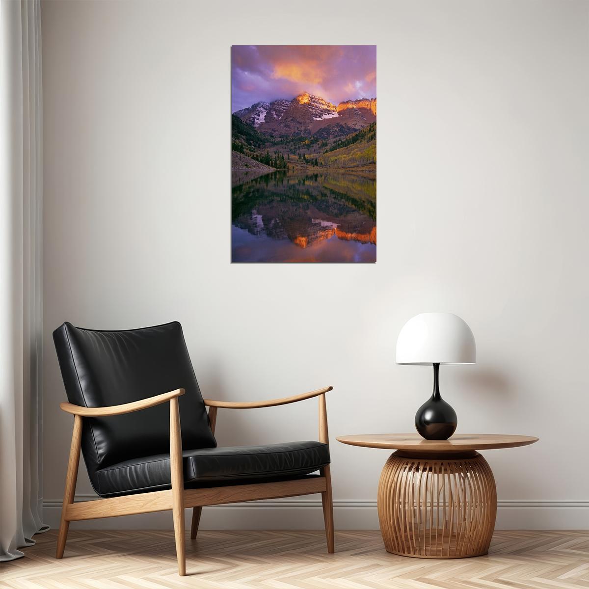 Maroon Bells Wilderness In Autumn Landscape Poster Wall Art Print Home Wall Decor - xonomax