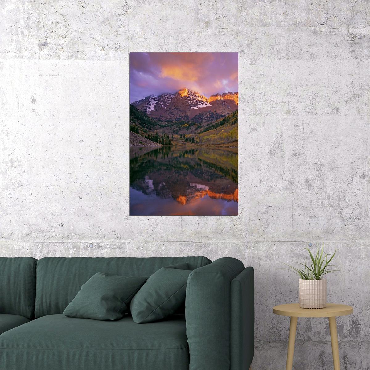 Maroon Bells Wilderness In Autumn Landscape Poster Wall Art Print Home Wall Decor - xonomax