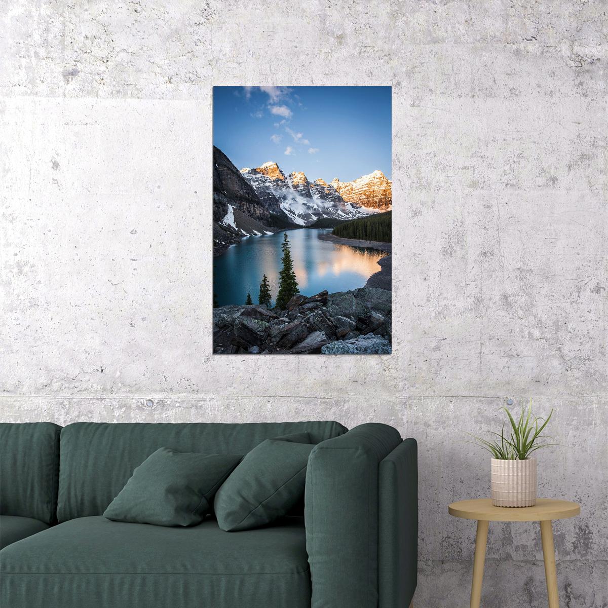 Moraine Lake And The Rocky Mountains Poster Wall Art Print Home Wall Decor - xonomax