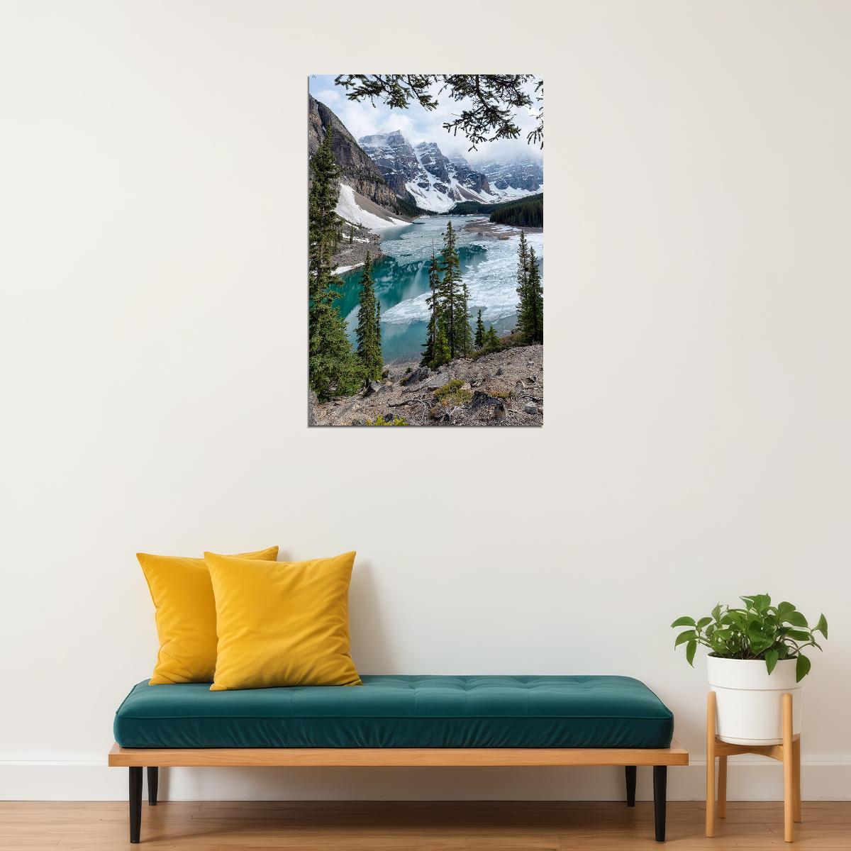 Moraine Lake And The Rocky Mountains Poster Wall Art Print Home Wall Decor - xonomax