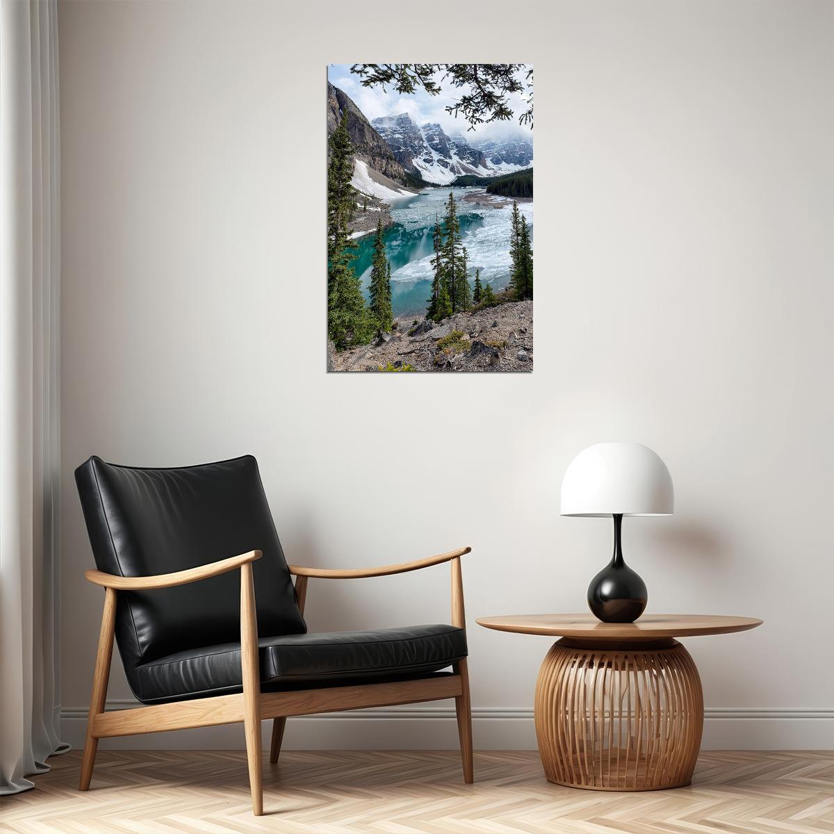 Moraine Lake And The Rocky Mountains Poster Wall Art Print Home Wall Decor - xonomax