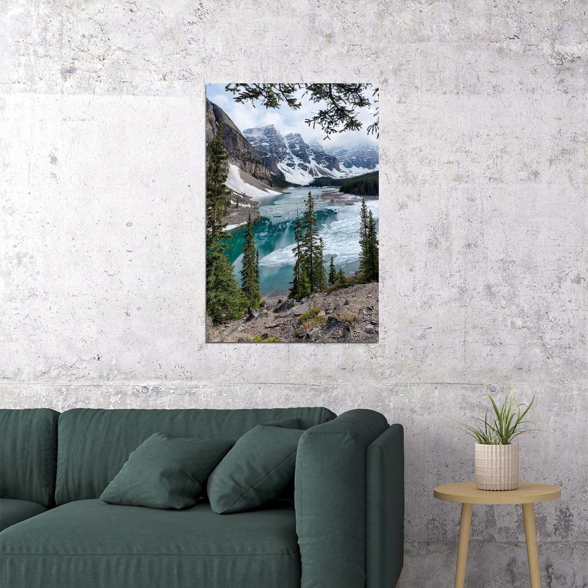 Moraine Lake And The Rocky Mountains Poster Wall Art Print Home Wall Decor - xonomax