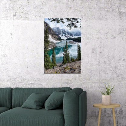 Moraine Lake And The Rocky Mountains Poster Wall Art Print Home Wall Decor - xonomax