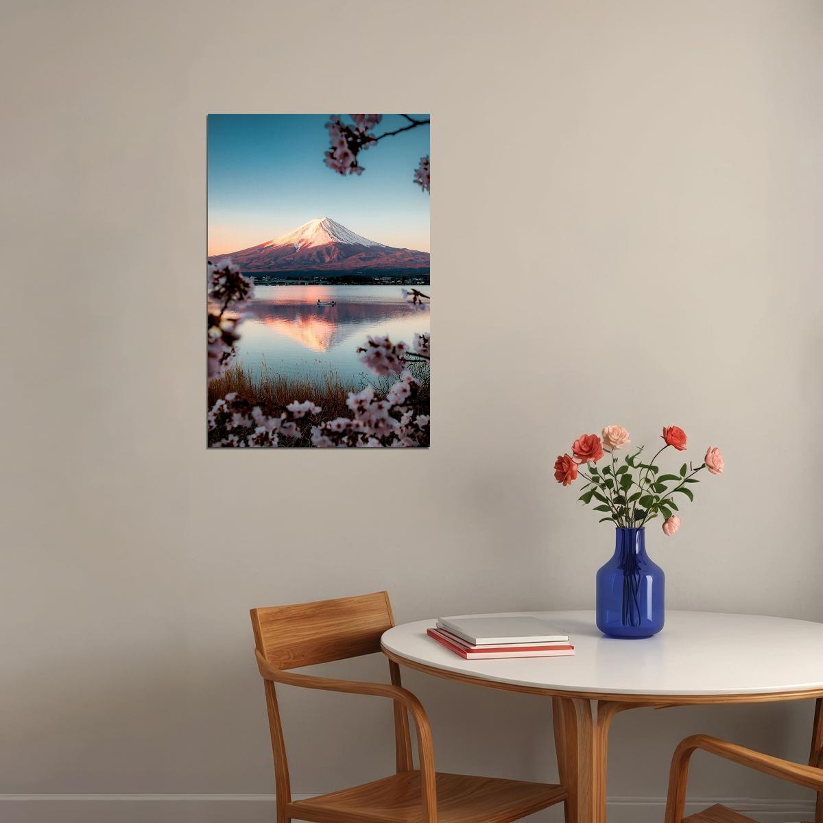 Peak Covered With Snow Mount Fuji Landcape Poster Wall Art Print Home Wall Decor - xonomax