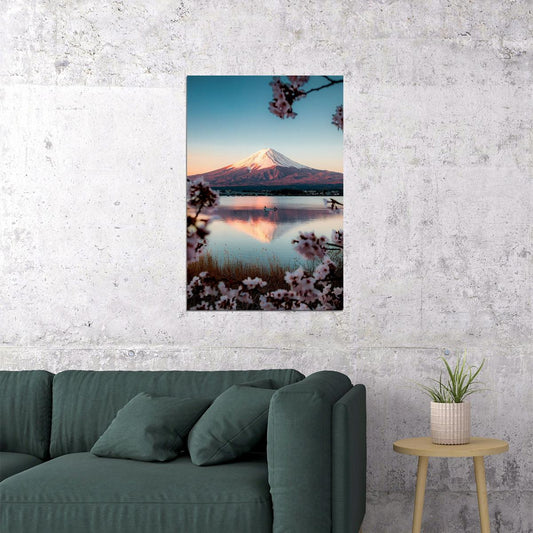 Peak Covered With Snow Mount Fuji Landcape Poster Wall Art Print Home Wall Decor - xonomax