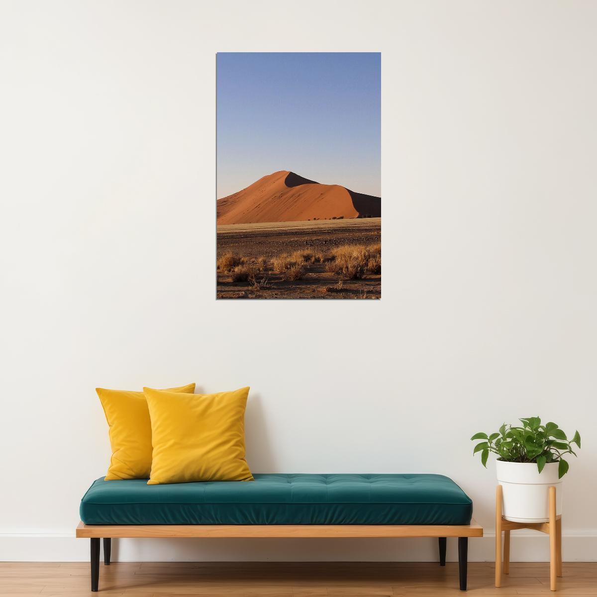 Deserted Field Desert Hill Dunes In Namibia Poster Wall Art Print Home Wall Decor - xonomax
