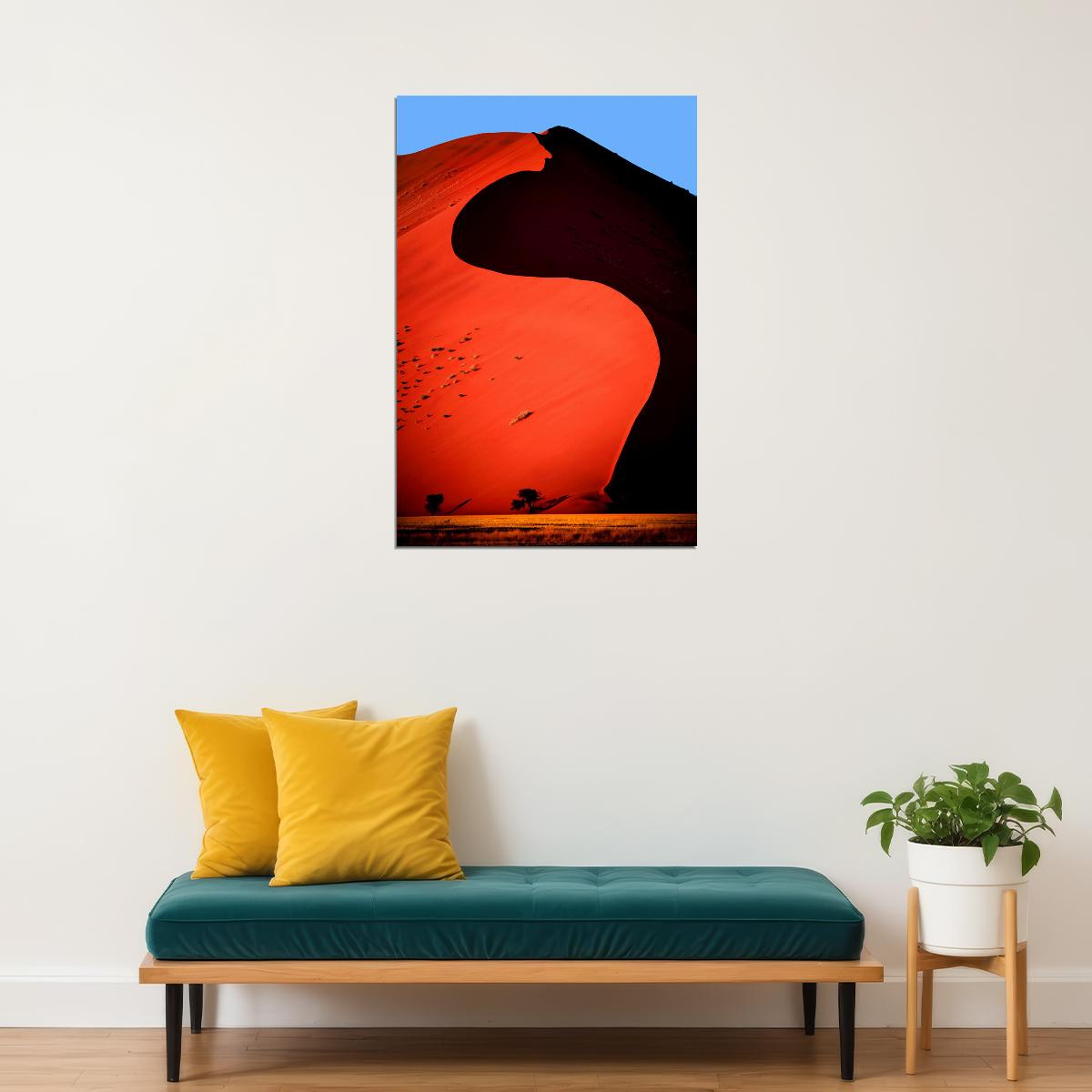 Deserted Field Desert Dunes In Namibia Poster Wall Art Print Home Wall Decor - xonomax