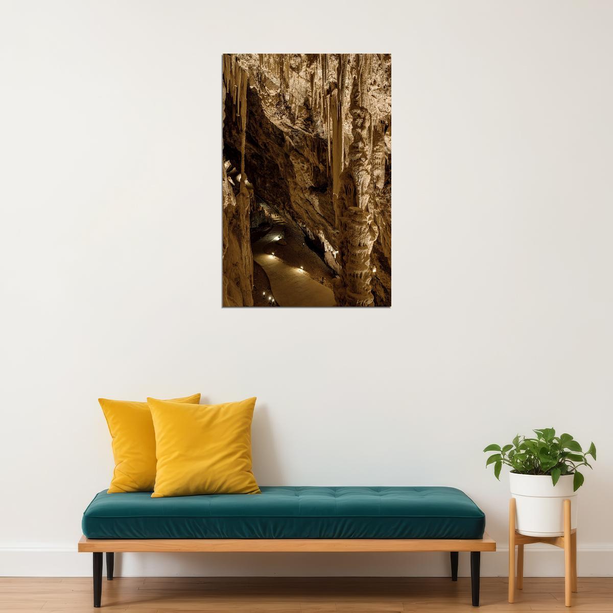 Inside Blanchard Springs Cavern Landcape Photo Poster Wall Art Print Home Wall Decor - xonomax